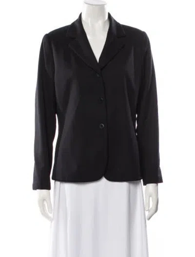 Pre-owned Lafayette 148 Virgin Wool Blazer In Black