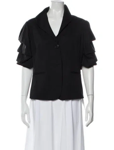 Pre-owned Lafayette 148 Virgin Wool Blazer In Black