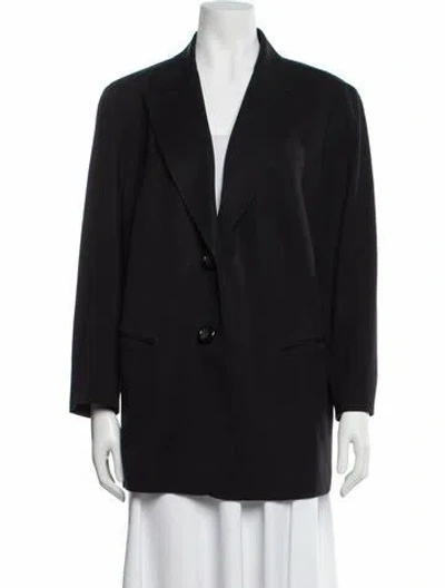 Pre-owned Lafayette 148 Virgin Wool Blazer In Black