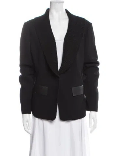 Pre-owned Lafayette 148 Virgin Wool Blazer In Black