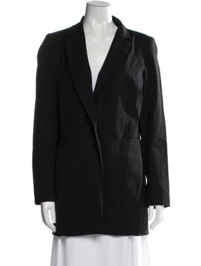 Pre-owned Lafayette 148 Virgin Wool Blazer In Black