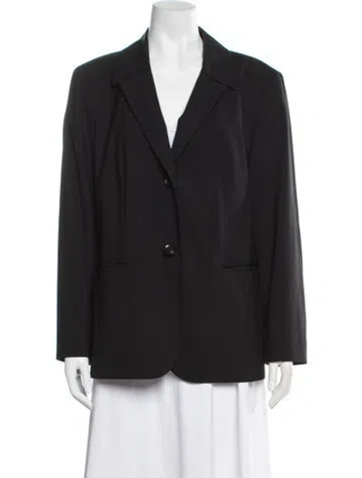 Pre-owned Lafayette 148 Virgin Wool Blazer In Black