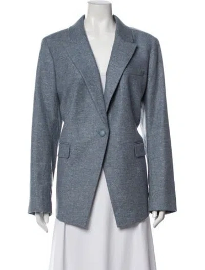 Pre-owned Lafayette 148 Virgin Wool Blazer In Blue