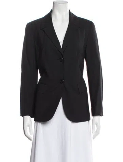 Pre-owned Lafayette 148 Virgin Wool Blazer In Blue