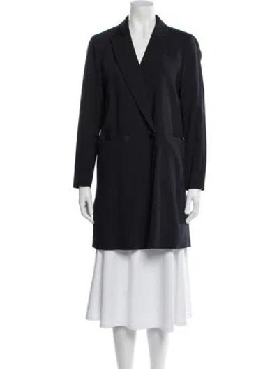 Pre-owned Lafayette 148 Virgin Wool Blazer In Blue