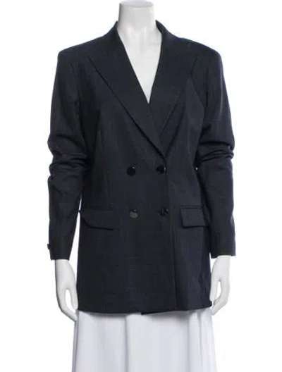 Pre-owned Lafayette 148 Virgin Wool Blazer In Blue