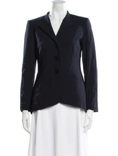 Pre-owned Lafayette 148 Virgin Wool Blazer In Blue