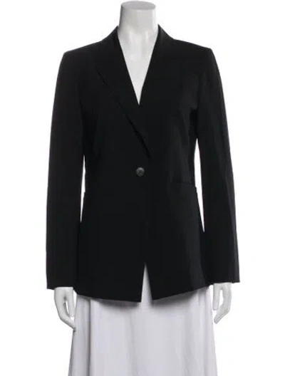 Pre-owned Lafayette 148 Virgin Wool Blazer In Blue