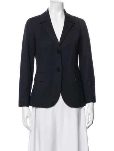 Pre-owned Lafayette 148 Virgin Wool Blazer In Blue
