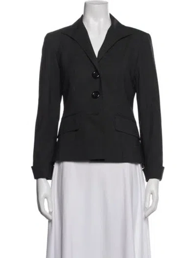 Pre-owned Lafayette 148 Virgin Wool Blazer In Blue