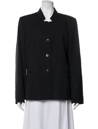 Pre-owned Lafayette 148 Virgin Wool Blazer In Blue