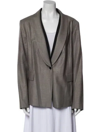 Pre-owned Lafayette 148 Virgin Wool Blazer In Brown