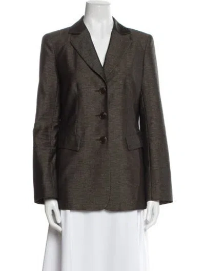 Pre-owned Lafayette 148 Virgin Wool Blazer In Brown