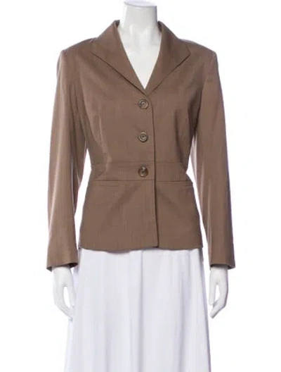 Pre-owned Lafayette 148 Virgin Wool Blazer In Brown
