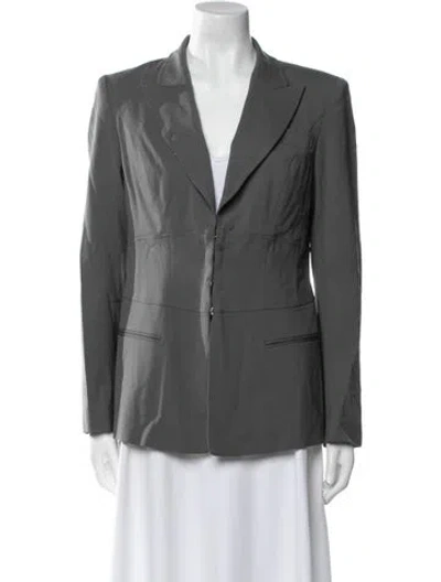 Pre-owned Lafayette 148 Virgin Wool Blazer In Gray