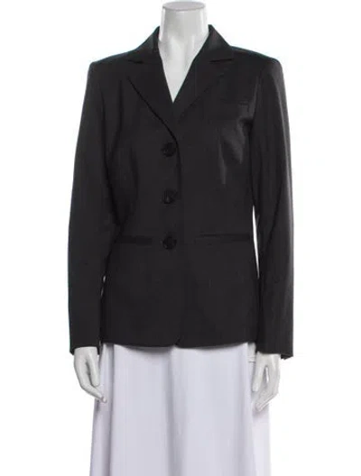 Pre-owned Lafayette 148 Virgin Wool Blazer In Gray