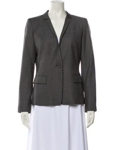 Pre-owned Lafayette 148 Virgin Wool Blazer In Gray