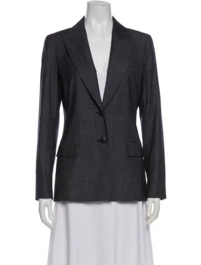 Pre-owned Lafayette 148 Virgin Wool Blazer In Gray