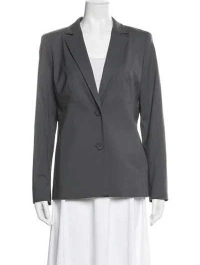 Pre-owned Lafayette 148 Virgin Wool Blazer In Gray