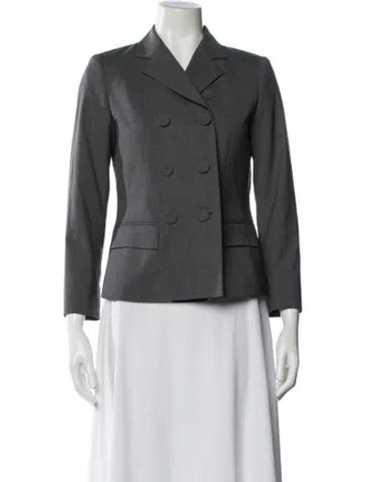 Pre-owned Lafayette 148 Virgin Wool Blazer In Gray