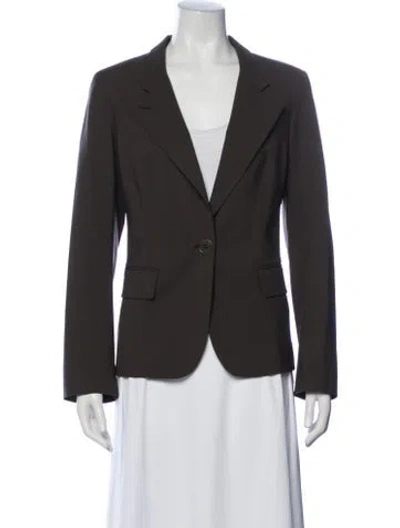 Pre-owned Lafayette 148 Virgin Wool Blazer In Gray