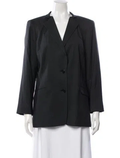 Pre-owned Lafayette 148 Virgin Wool Blazer In Gray