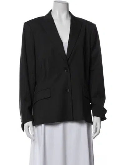 Pre-owned Lafayette 148 Virgin Wool Blazer In Gray