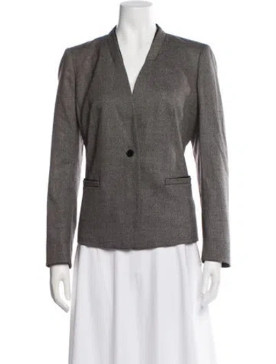 Pre-owned Lafayette 148 Virgin Wool Blazer In Gray