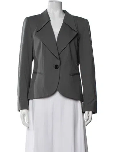 Pre-owned Lafayette 148 Virgin Wool Blazer In Grey