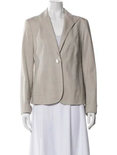 Pre-owned Lafayette 148 Virgin Wool Blazer In Neutral