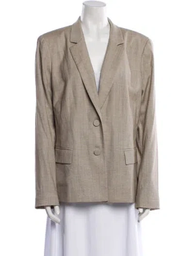 Pre-owned Lafayette 148 Virgin Wool Blazer In Neutral