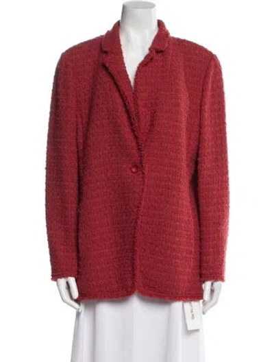 Pre-owned Lafayette 148 Virgin Wool Blazer In Red