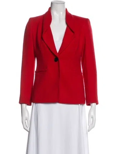 Pre-owned Lafayette 148 Virgin Wool Blazer In Red
