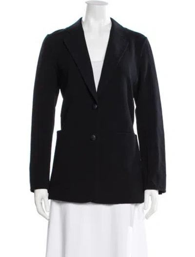 Pre-owned Lafayette 148 Virgin Wool Blazer W/ Tags In Blue