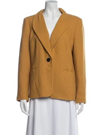 Pre-owned Lafayette 148 Virgin Wool Blazer In Yellow