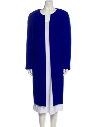 Pre-owned Lafayette 148 Virgin Wool Coat In Blue