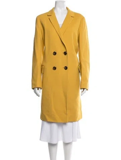 Pre-owned Lafayette 148 Virgin Wool Coat In Yellow