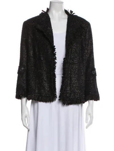 Pre-owned Lafayette 148 Virgin Wool Evening Jacket In Black