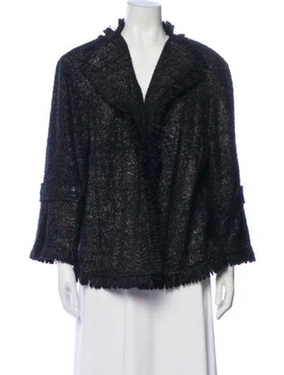 Pre-owned Lafayette 148 Virgin Wool Evening Jacket In Black