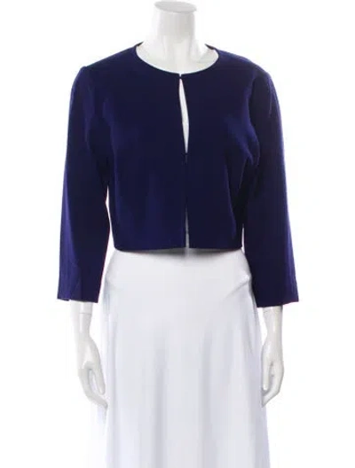 Pre-owned Lafayette 148 Virgin Wool Evening Jacket In Blue