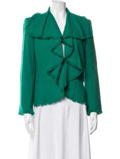Pre-owned Lafayette 148 Virgin Wool Evening Jacket In Green