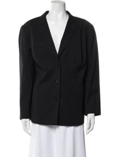 Pre-owned Lafayette 148 Virgin Wool Jacket In Blue