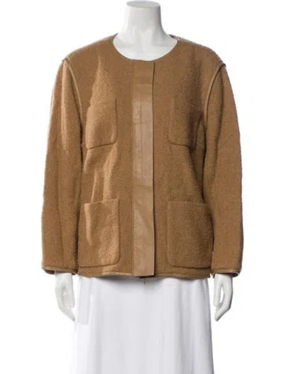Pre-owned Lafayette 148 Virgin Wool Jacket In Brown