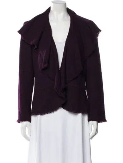 Pre-owned Lafayette 148 Virgin Wool Jacket In Purple