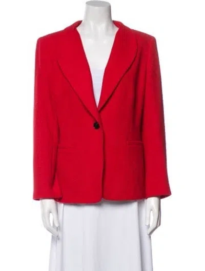 Pre-owned Lafayette 148 Virgin Wool Jacket In Red