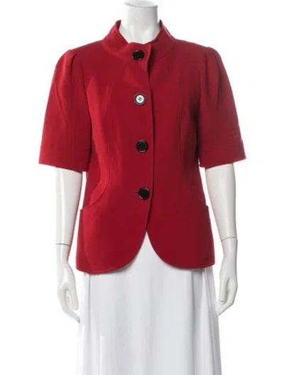 Pre-owned Lafayette 148 Virgin Wool Jacket In Red