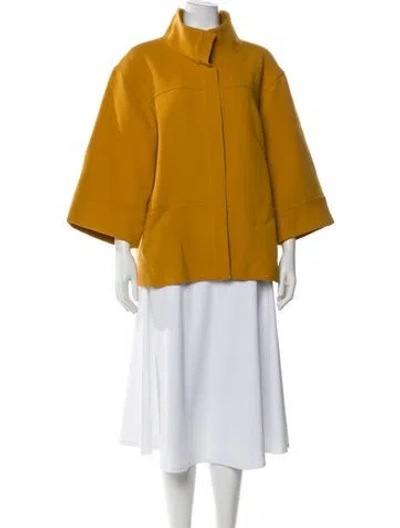 Pre-owned Lafayette 148 Virgin Wool Jacket In Yellow