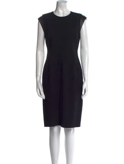Pre-owned Lafayette 148 Virgin Wool Knee-length Dress In Black