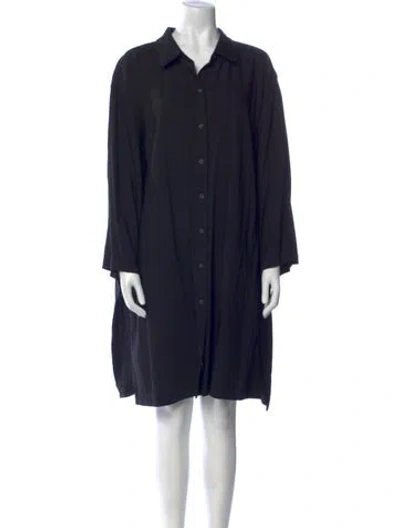 Pre-owned Lafayette 148 Virgin Wool Knee-length Dress In Black