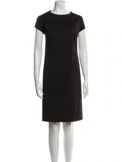 Pre-owned Lafayette 148 Virgin Wool Knee-length Dress In Black